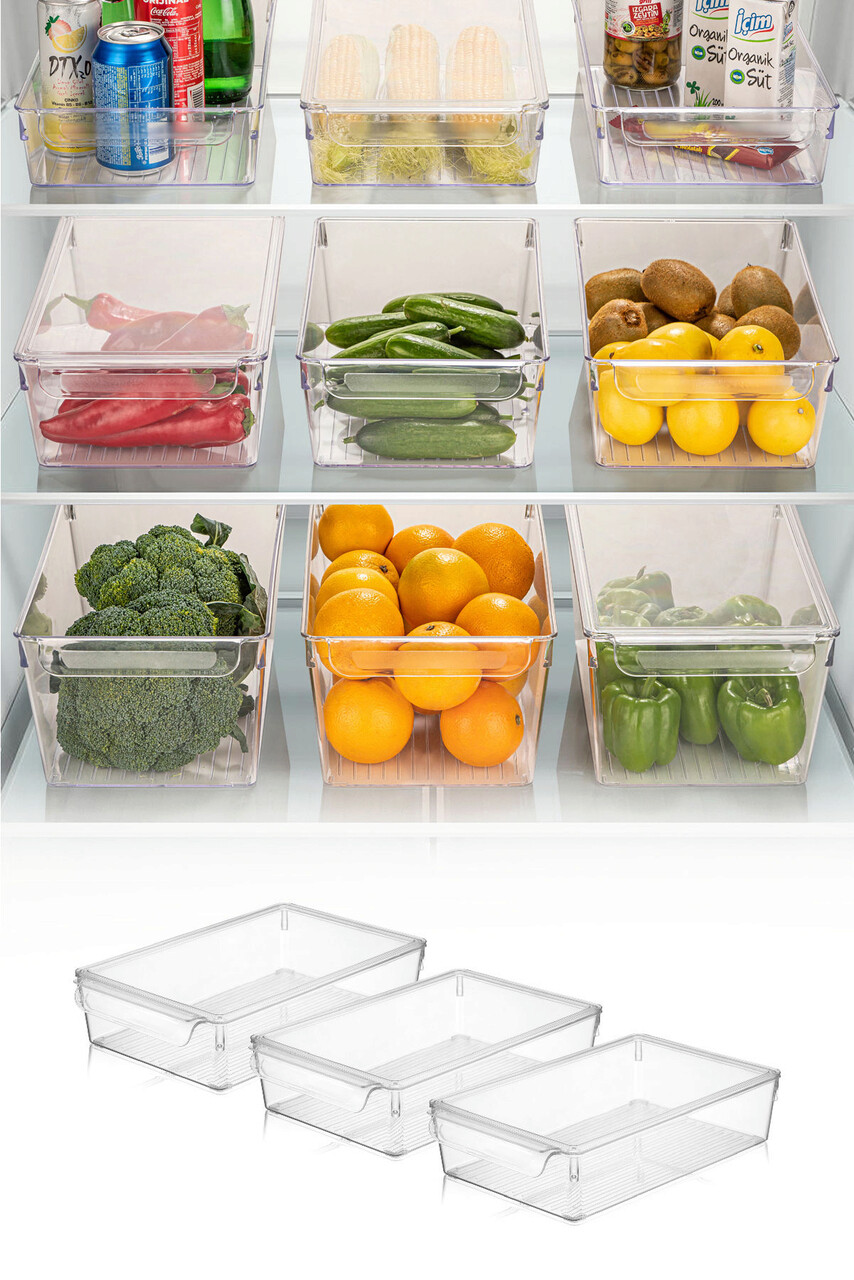 Set organizatoare frigider, Fremont, 964FRM3415, Plastic, Transparent