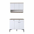 Dulap multifunctional, Hanah Home, JE272, 90.2x140.4x45 cm, Alb/Maro