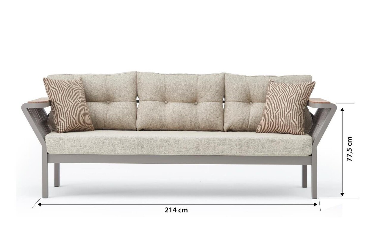 Set mobilier de gradina, Hanah Home, Vicenza, Cappuccino - view 6