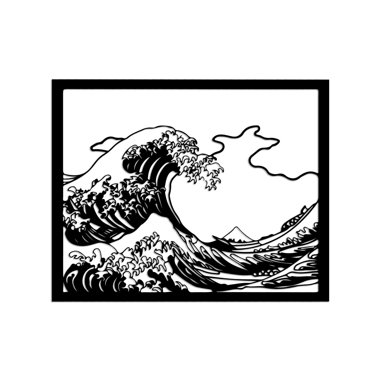 Decoratiune de perete, Hokusai, Dimensiuni: 56 x 45 cm, Negru - view 4
