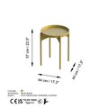 Masuta de cafea, Cerritos, Shb-002-B, 44x57x44 cm, Metal, Auriu