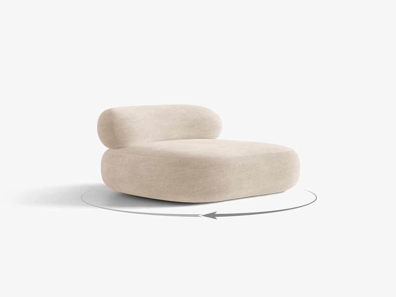 Fotoliu rotativ, Aura, Micadoni Home, 84x91x73 cm, tesatura Chenille, bej deschis
