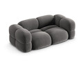 Canapea 3 locuri, Loretto, Cosmopolitan Design, 210x100x68 cm, catifea, gri