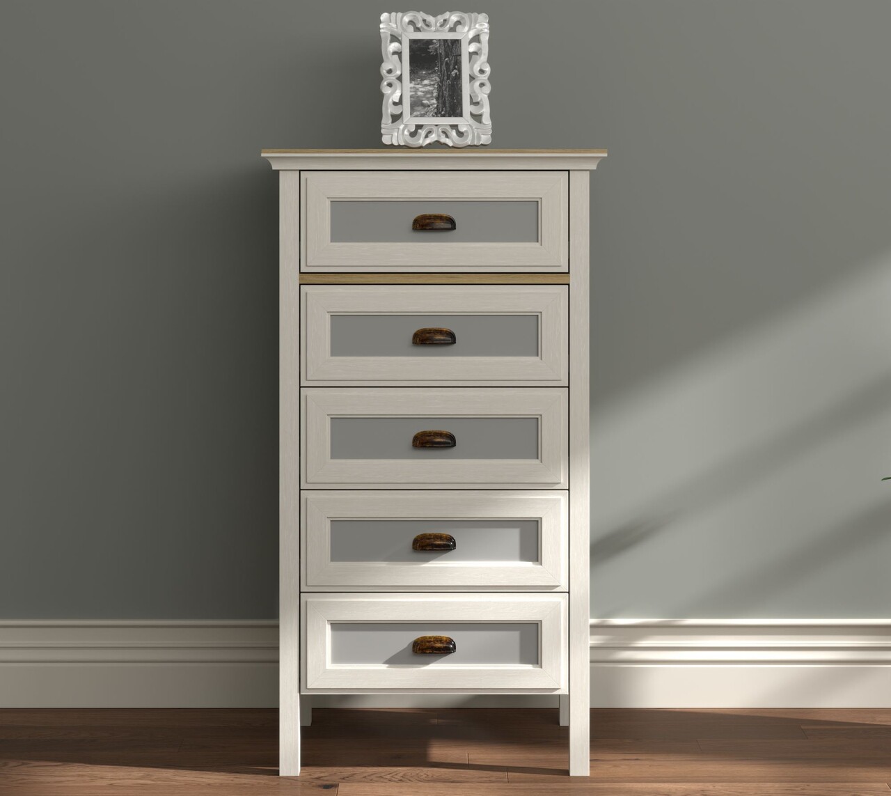 Dulap, Hanah Home, FRN-21031, 63.4x116x42.1 cm, PAL, Crem / Stejar / Gri - view 2