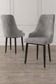 Set scaune 4 piese, Charlotte, Trex, Gri/Negru