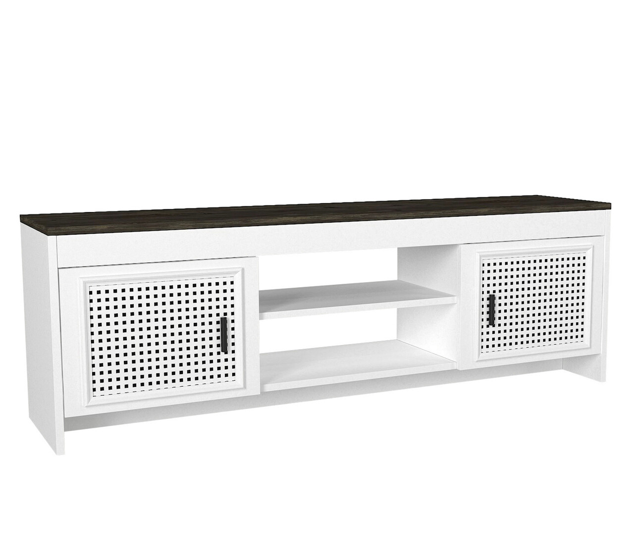 Comoda TV, Tera Home, Done, 150x48.2x35 Cm, PAL, Alb/Maro închis