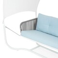 Leagan gradina/terasa, Cane, L.213 l.121 H.192, aluminiu, alb/bleu