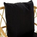 Fotoliu pentru gradina/terasa, DKD Home Decor, 76 x 58 x 80 cm, metal/ratan, negru/bej