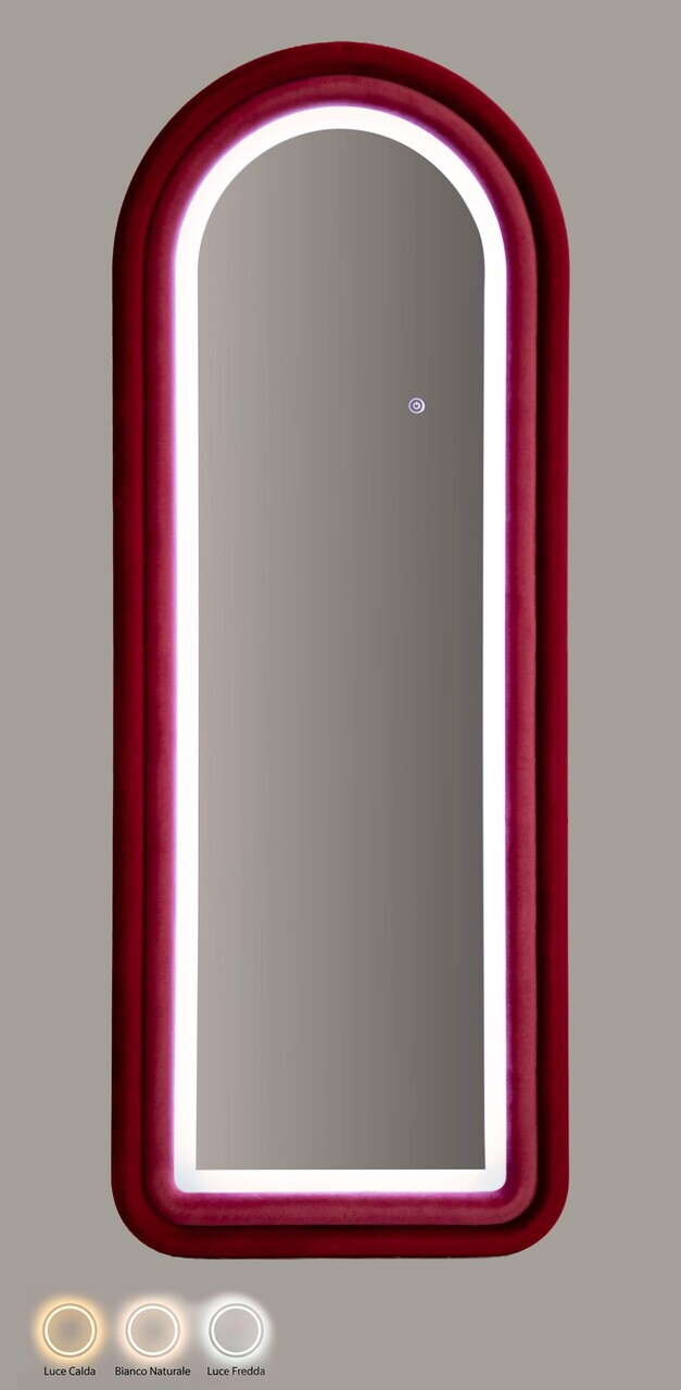 Oglinda de perete cu LED, Irregular Frame, Mauro Ferretti, MDF, 60x160 cm, roz/mov — imaginea 5