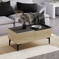 Masuta de cafea, Inarch, Mia, Travertin / Antracit