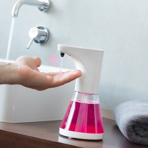 Dispenser automat de sapun lichid InnovaGoods, cu senzor, 14 x 21 cm, 520 ml, plastic InnovaGoods imagine noua 2022