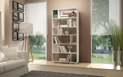 Biblioteca form, decorotika, 90x25.4x188.6 cm, alb
