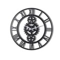 Ceas de perete, Gear XL, Metal, Dimensiune: 70 x 70 cm, Negru