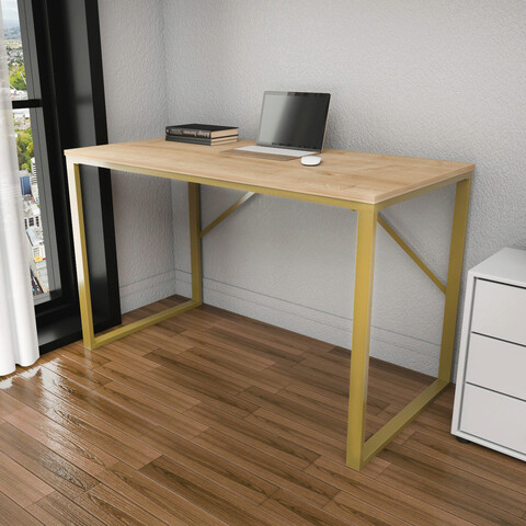 Birou, retricy, layton, 120x60x74 cm, pal, aur / stejar