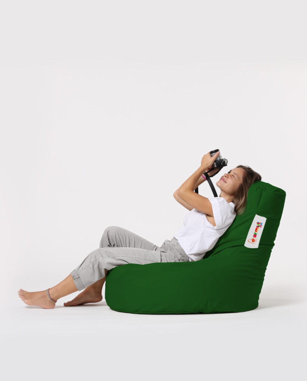 Fotoliu Puf, Bean Bag, Ferndale Lina, 70 X 80 Cm, Poliester Impermeabil, Verde