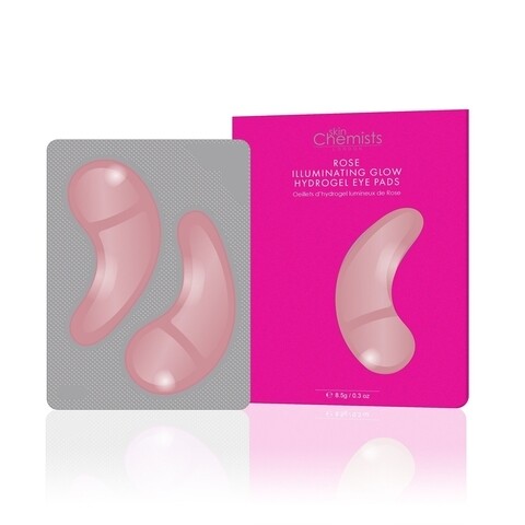 Pad-uri iluminatoare pentru ochi, SkinChemists, Rose Illuminating Glow Hydrogel, 1 pereche