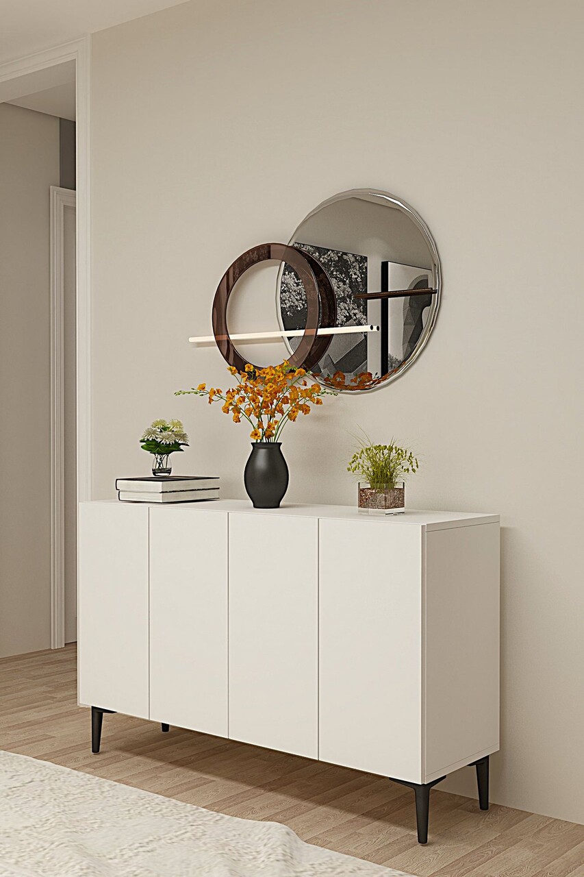 Consola, Hanah Home, Aplos 120, 120x79x32 cm, Alb - view 2