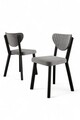 Set scaune 4 piese, Charlotte, Arfe, Gri/Negru