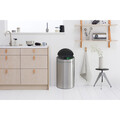 Cos de gunoi cu soft touch, Brabantia, Touch New Matt, 23+10 L, 30.5x43.5x72.5 cm, otel, argintiu
