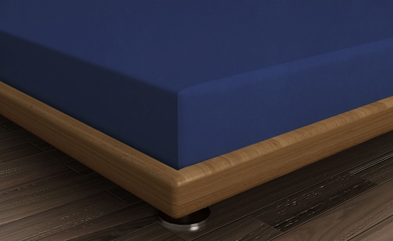 Cearceaf de pat cu elastic Ranforce Double Small (DE), L'essentiel Maison, Sax Blue, Albastru - imagine 2