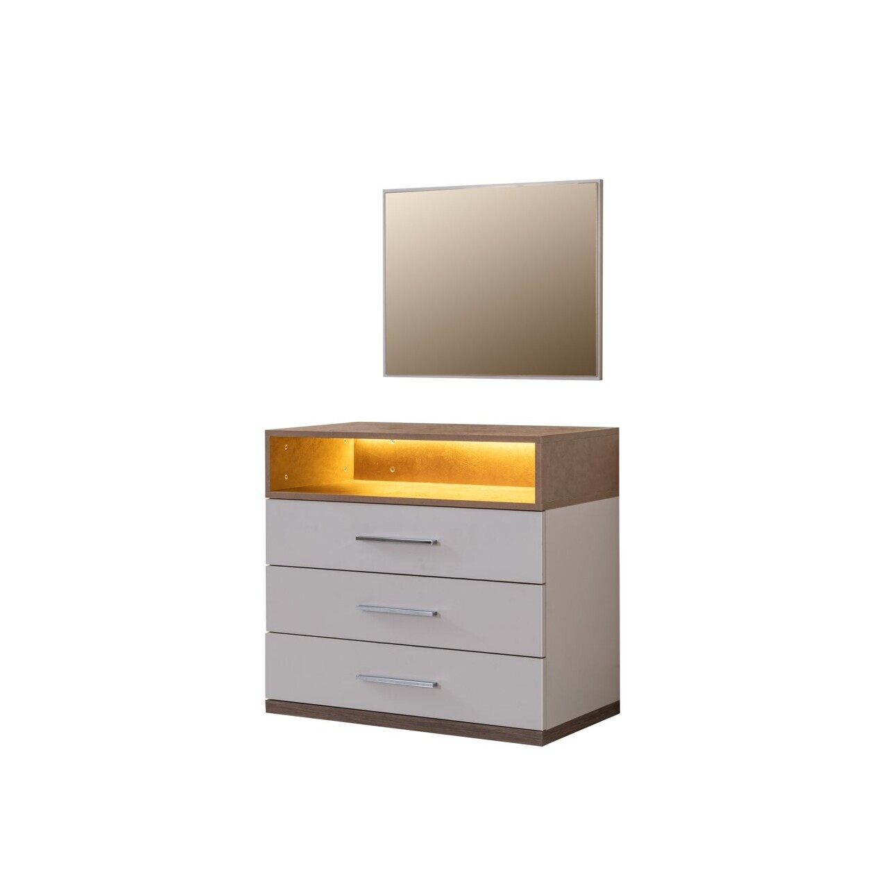 Dulap, Hanah Home, Milano, 85x140x45 cm, PAL, Alb/Maro - view 4