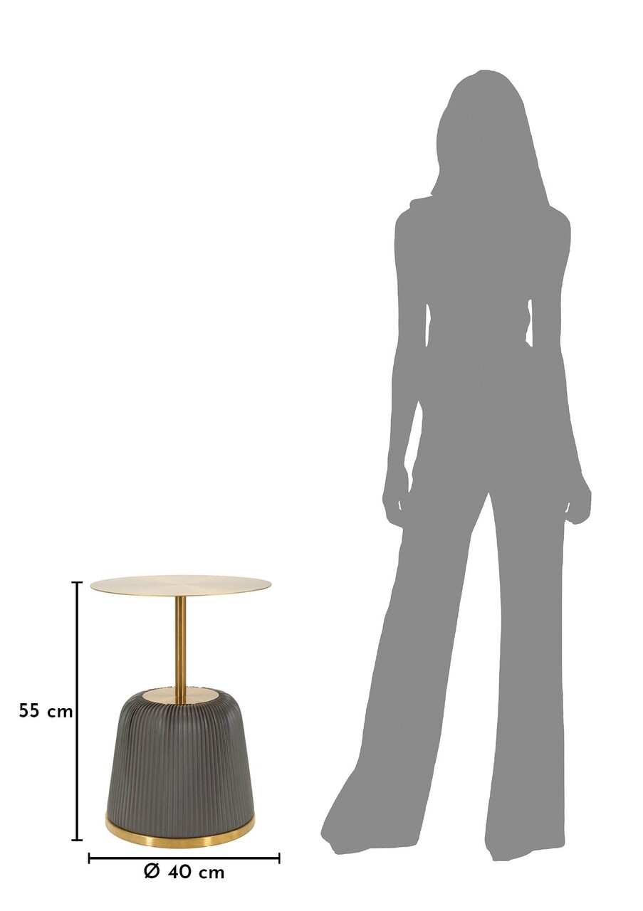 Masuta de cafea, Mauro Ferretti, Egle, 40x55 cm, metal/poliuretan, gri/auriu - imagine 4