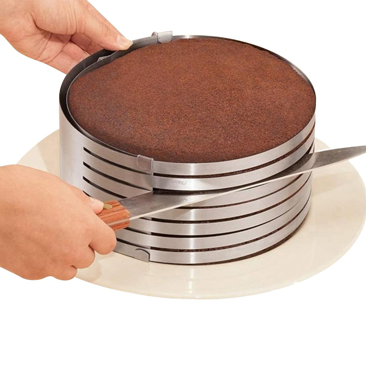 Inel feliator reglabil pentru blat tort, inox, 15/20x8,5cm - Zokura - imagine 2