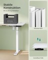 Birou reglabil pe inaltime, Songmics, 140x60x72-120 cm, PAL/otel, alb/bej