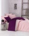 Lenjerie de pat pentru o persoana, 3 piese, 100% bumbac ranforce, Cotton Box, Plain Sport Maroon