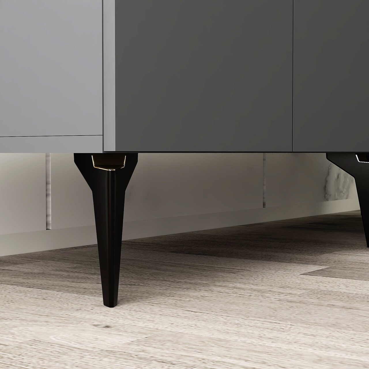 Consola, Olivia, Iris, 150x40x79 cm, PAL , Antracit / Aur