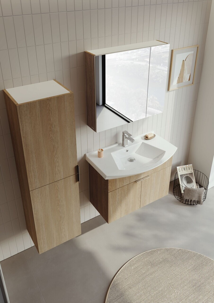 Dulap de baie cu chiuvetă, Hanah Home, Purus 80, Stejar Sonomo — imaginea 6