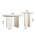 Set masuta de cafea, Rotexa, Leo (45 + 42), MDF , Crem