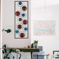 Decoratiune de perete, Planet, metal, 90 x 32 cm, multicolor