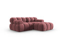 Coltar modular dreapta 3 locuri, Bellis-51, Micadoni Home, 188x155x70 cm, catifea, roz