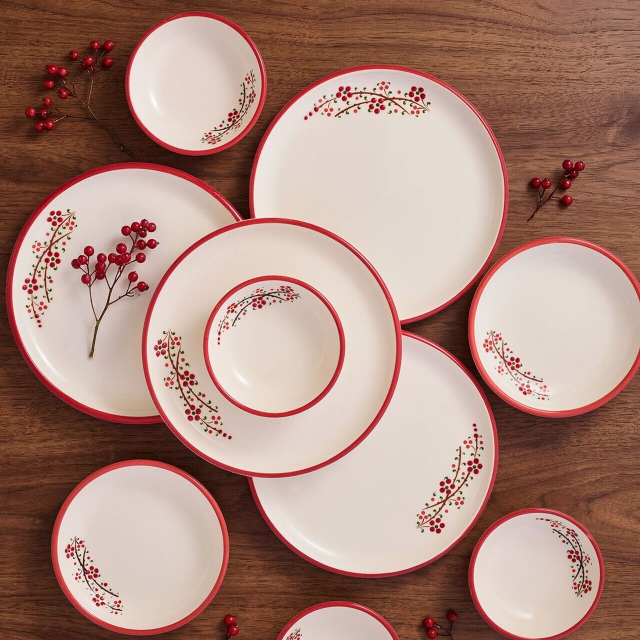 Set de mic dejun, Hermia, 868ARY1160, Ceramica, Bol pentru gem: 9,5 x 9,5 cm (4 bucăți), Rosu - view 2