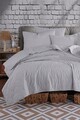 Set cuvertura de pat dubla 3 piese, Solid - Grey, Eponj Home, 65% bumbac/35% poliester
