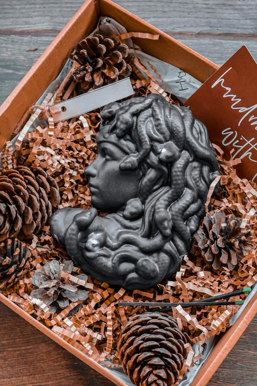 Lumanare, Ers1259, 15x13 cm, Negru - imagine 2