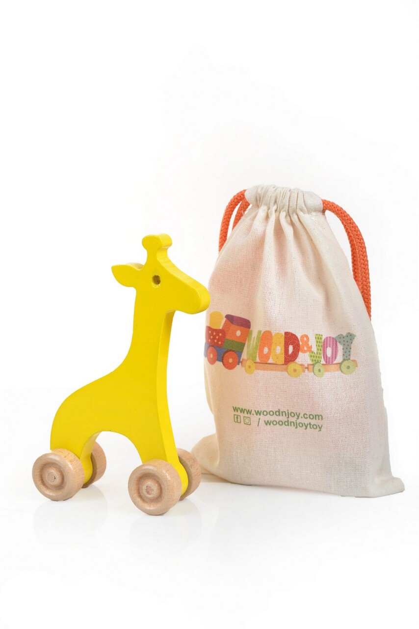 Jucarie pentru landou/carucior, Hanah Home, Giraffe, 9x15x4 cm, Galben - view 2