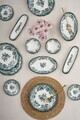 Set de mic dejun, Hermia, 667PRS1738, Portelan, Platou cu măsline: 22 x 7 cm (2 bucăți), Alb/Verde