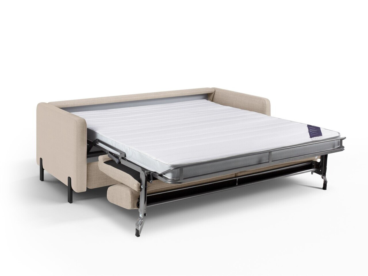 Canapea extensibila 2 locuri, Gloria, Micadoni Home, 186x102x88 cm, tesatura structurata, bej — imaginea 3