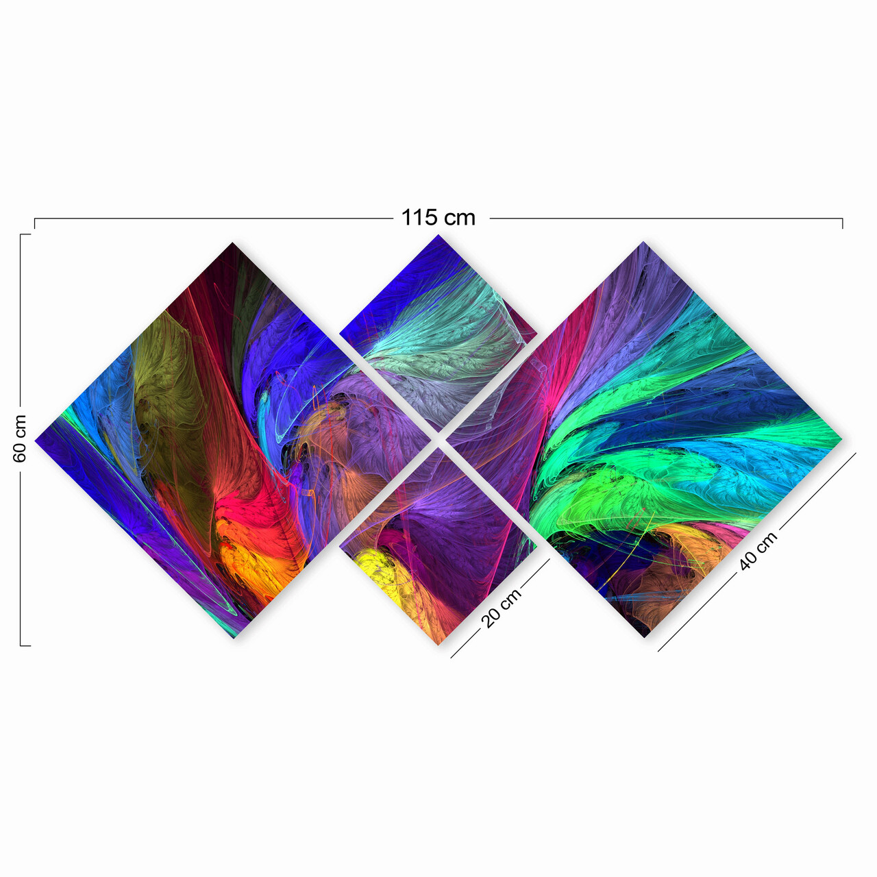 Set 4 tablouri decorative, 4MDF376925791, MDF, Imprimat UV, Multicolor