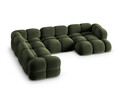 Coltar panoramic stanga 5 locuri, Loretto, Cosmopolitan Design, 345x250x68 cm, catifea, verde