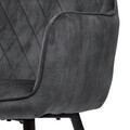 Scaun Satori, Homla, 62x58x79 cm, poliester/metal/MDF, gri inchis
