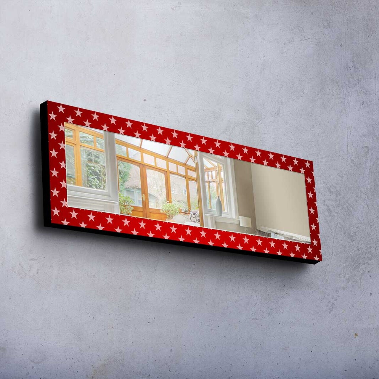 Oglinda decorativa, 40120MA-058, Cadru din lemn de pin (grosime: 27 mm), Multicolor