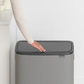 Cos de gunoi cu soft touch, Brabantia, Bo Touch Mineral, 60 L, 31.2x54.5x65.6 cm, otel, gri