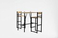Set masa si scaune 3 piese, Asse Home, Tibet, Stejar / Negru
