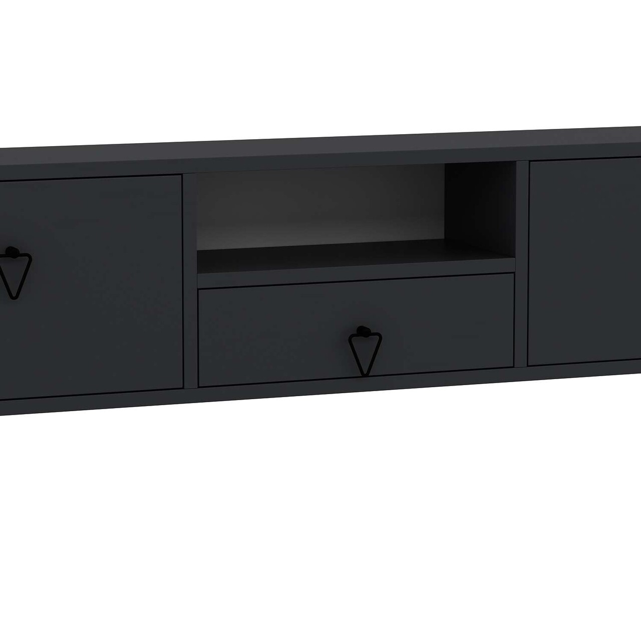 Comoda TV, Hanah Home, 1303-DROP-1, 140x30x30 cm, PAL , Antracit / Negru - view 6