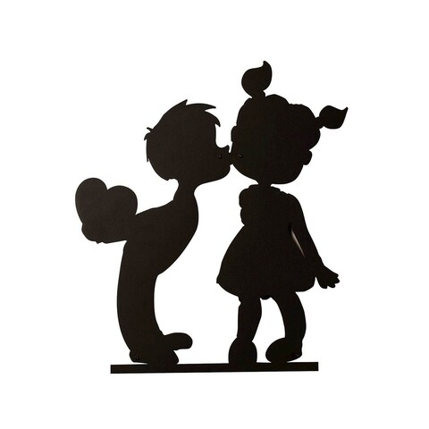 Decoratiune de perete Kiss, Maison in Design, 45x51 cm, otel