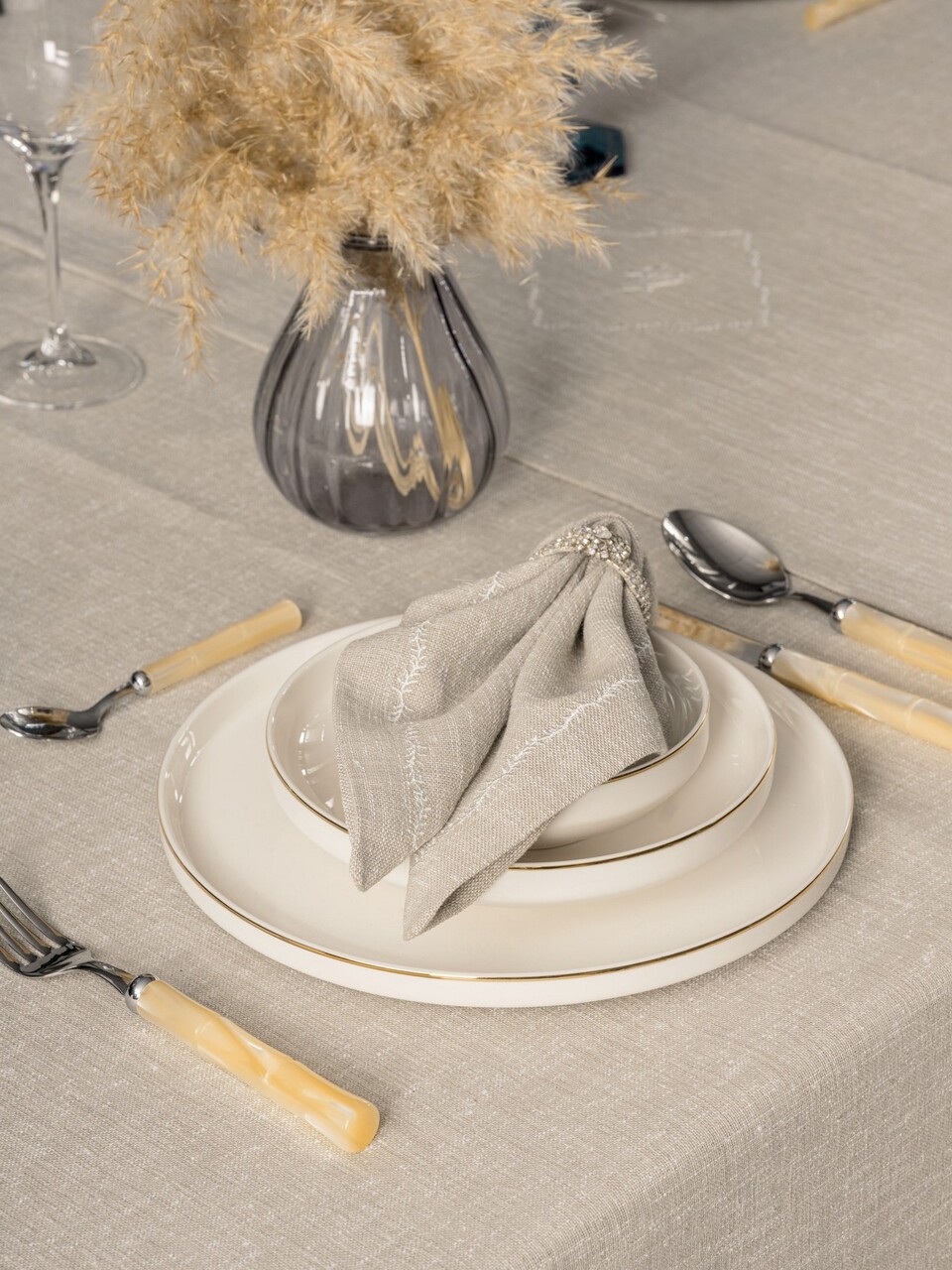 Set fete de masa 8 piese, Pera - Soil, Cotton Box, 90% POLIESTER/10% BUMBAC