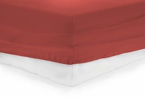Cearceaf de pat cu elastic Red Heinner, 160×200 cm, 100% bumbac, rosu